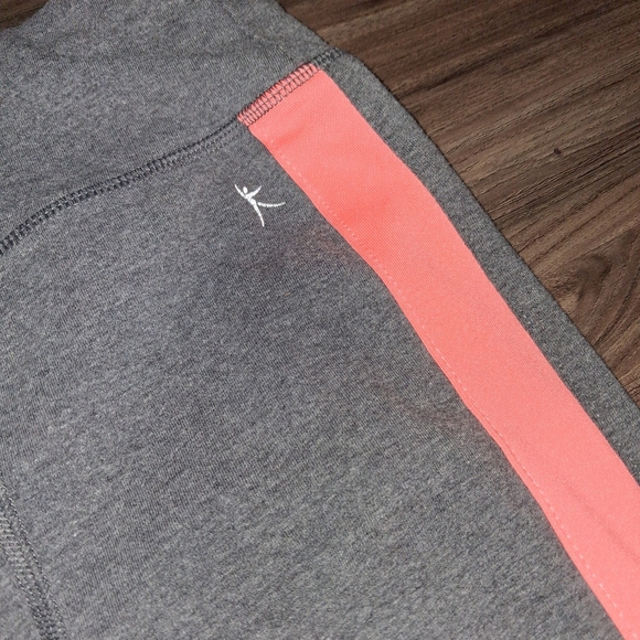 Danskin Gray Leggings with Coral Side Stripe - Picture 5 of 5